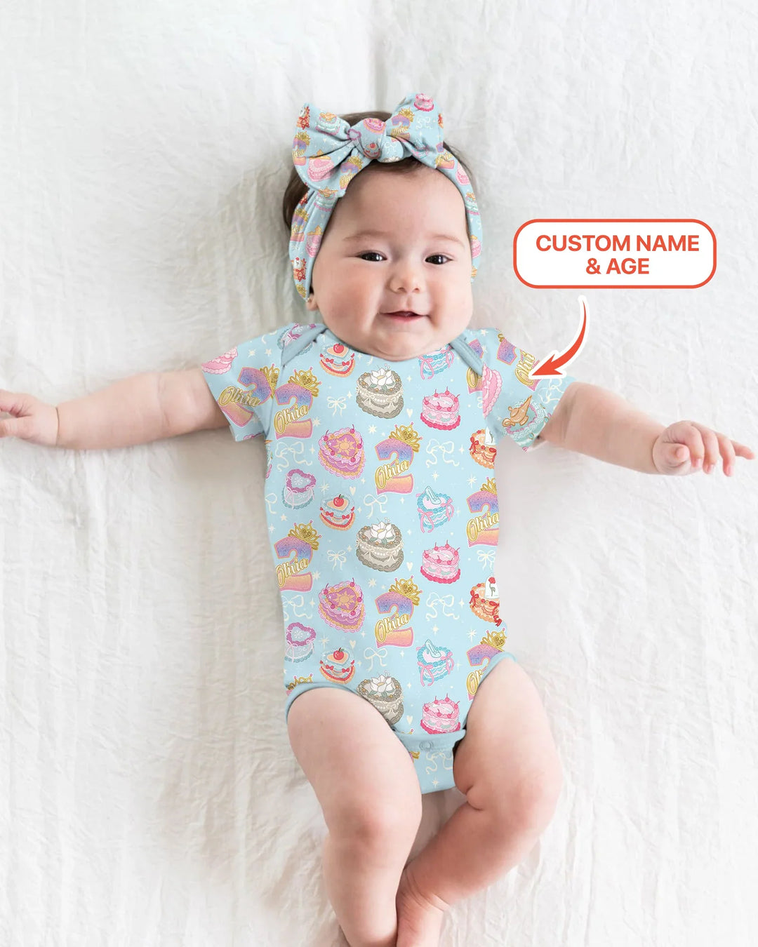 Custom Princess Baby Birthday Bamboo Bodysuit