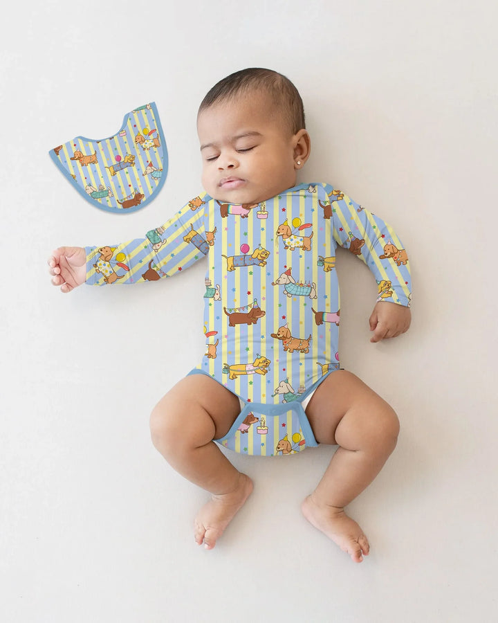 Custom Name Birthday Dachshund Bamboo Bodysuit