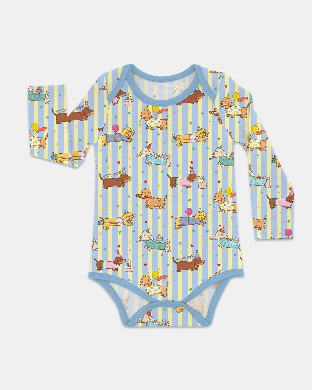 Custom Name Birthday Dachshund Bamboo Bodysuit
