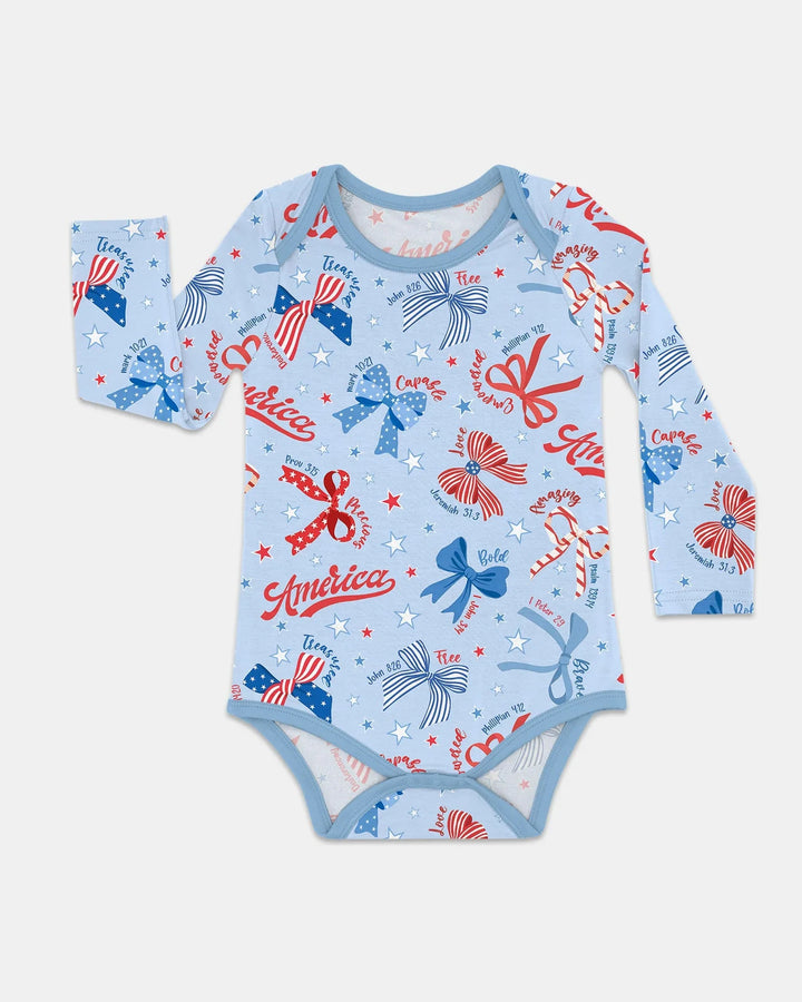 Girly Patriotic Bamboo Bodysuit
