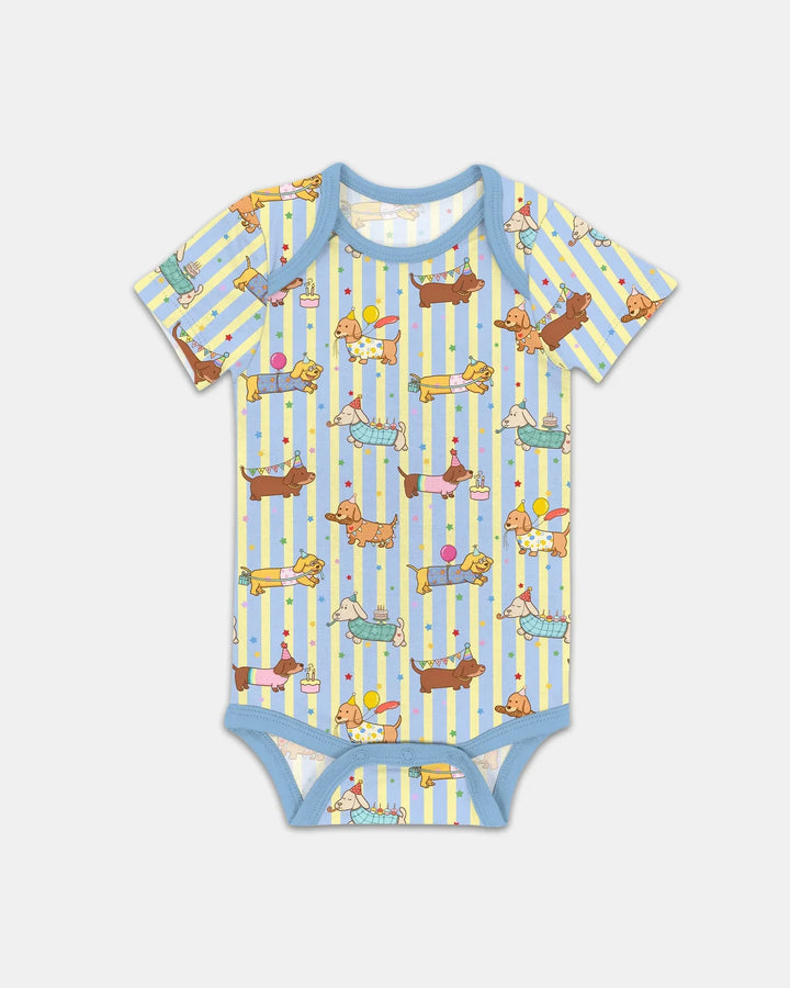 Custom Name Birthday Dachshund Bamboo Bodysuit