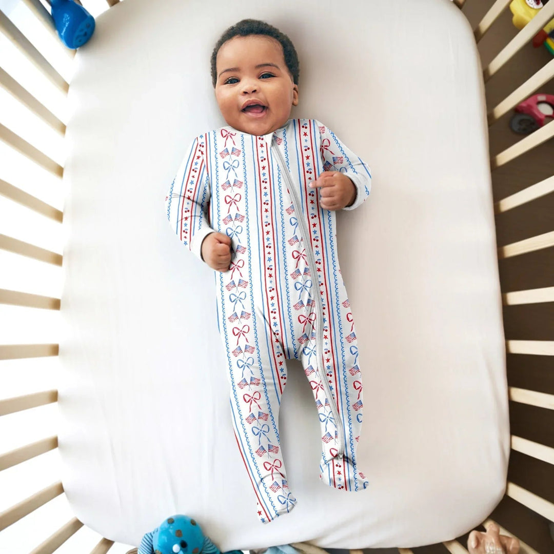 Bow and Flag Convertible Zippered Romper - Zumbamboo