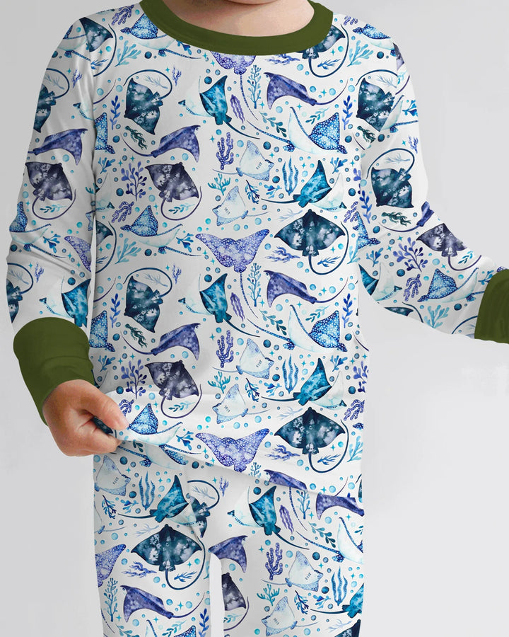 Zweiteiliges Langarm-Pyjama-Set mit Sommerfrüchten