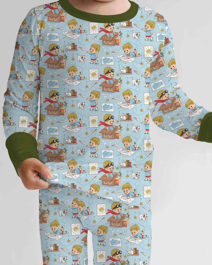 Tiny Explorer Tales Bamboo Two Piece Long Sleeve Pajama Set