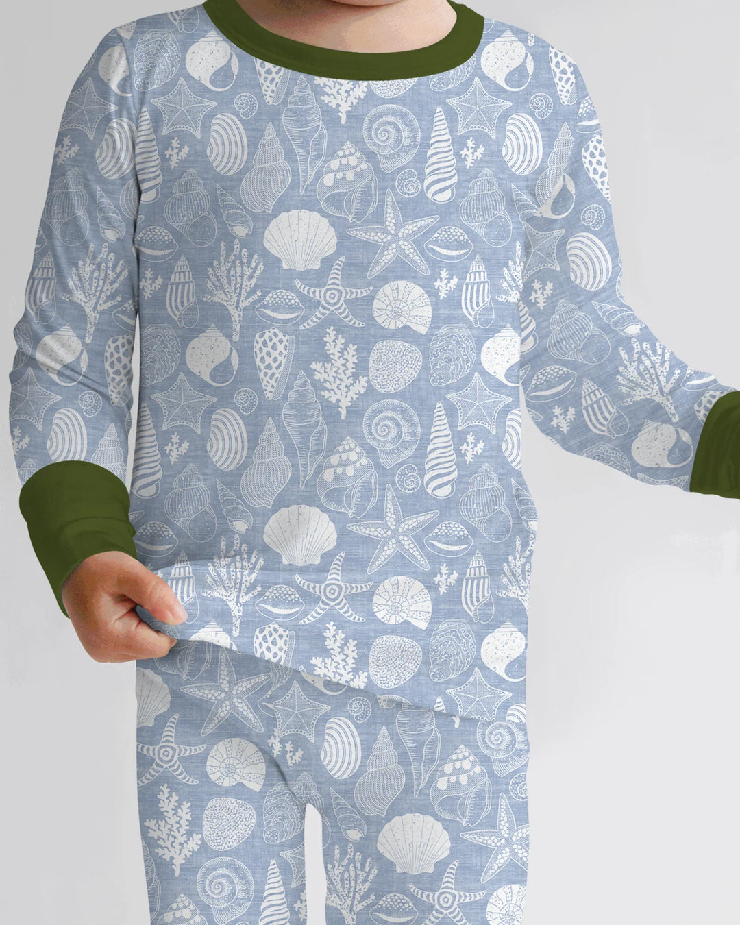 Coastal Treasures Bamboo Two Piece Long Sleeve Pajama Set