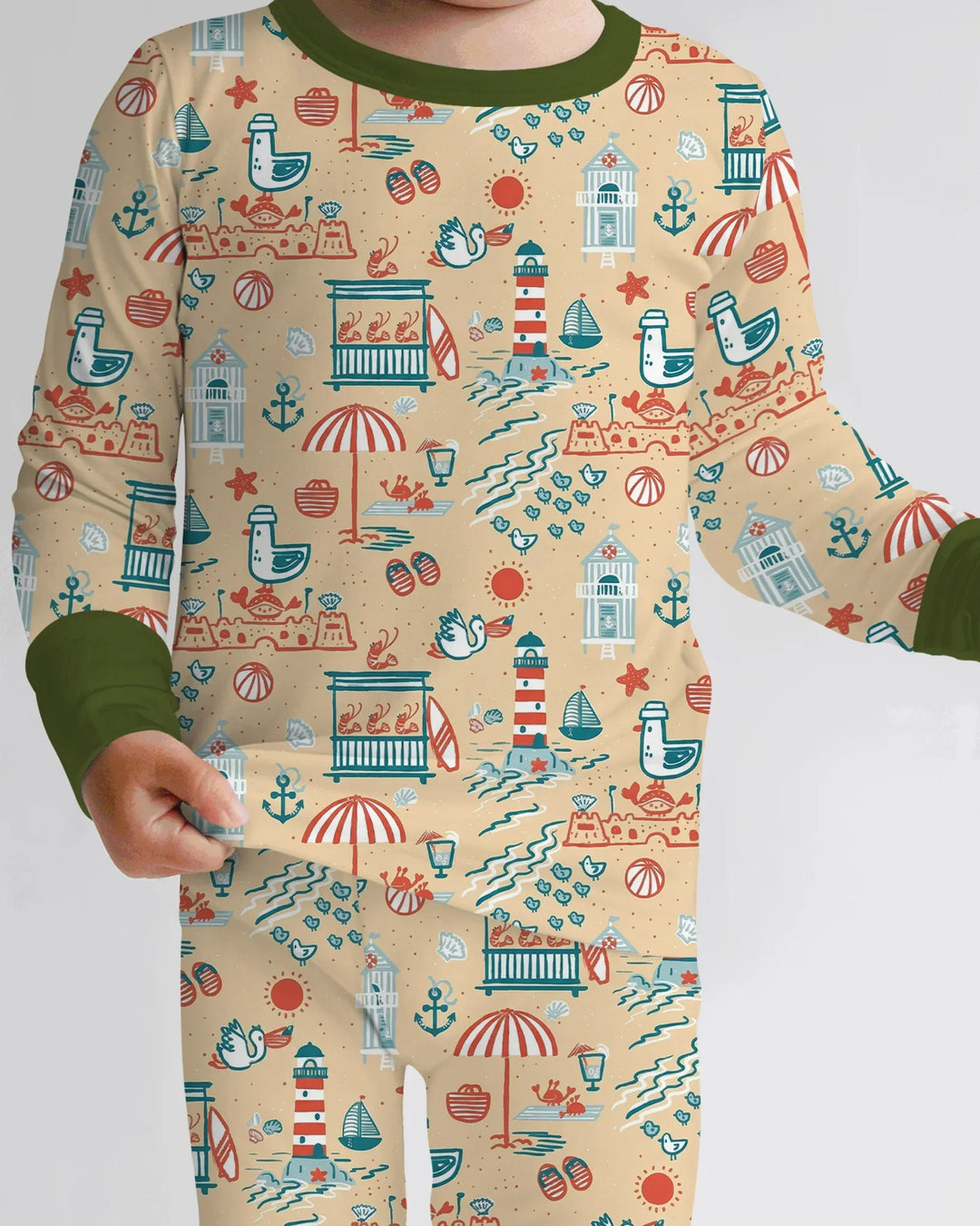 Seaside Storybook Days Bamboo Two Piece Long Sleeve Pajama Set