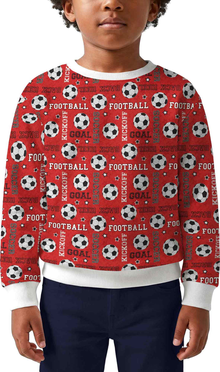 Red Soccer Ball Bamboo Crewneck Sweatshirt