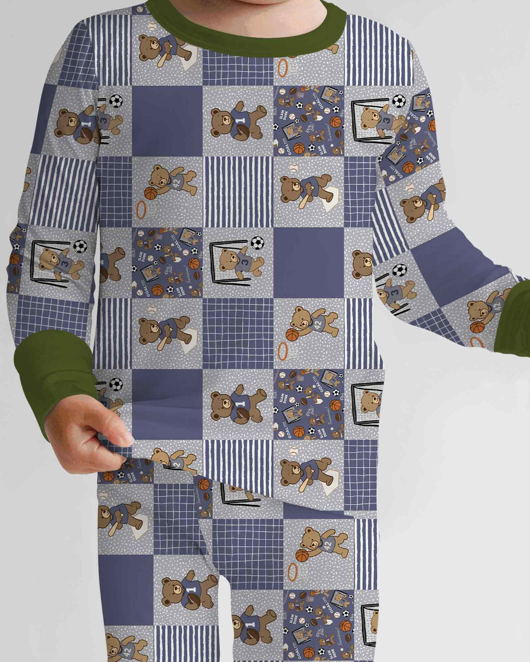 Game Day Teddy Bamboo Two Piece Long Sleeve Pajama Set