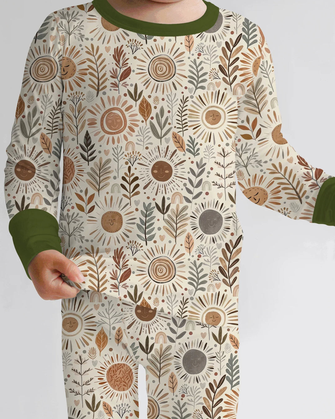Boho Sunshine Garden Bamboo Two Piece Long Sleeve Pajama Set