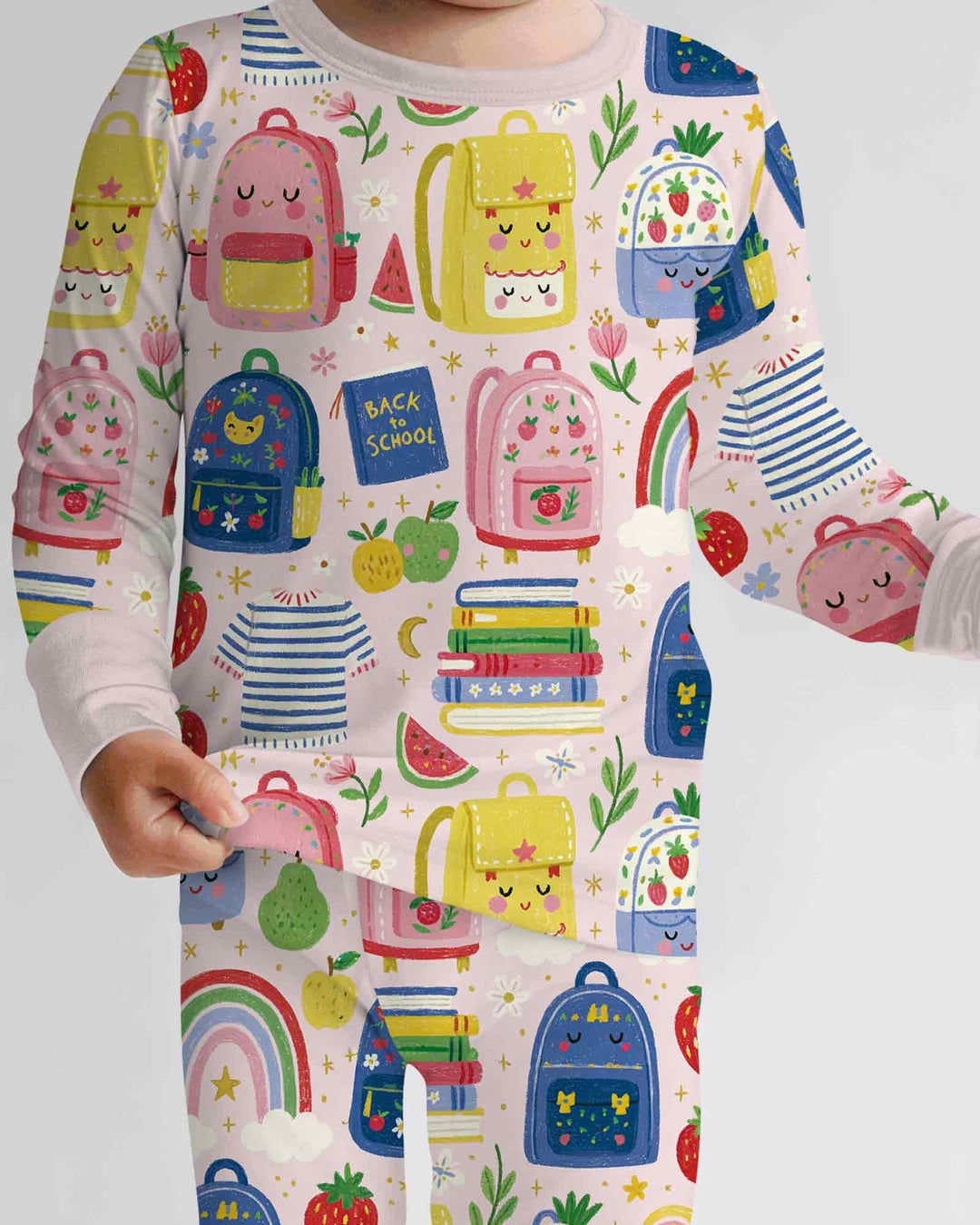 Conjunto de pijama de dos piezas de bambú con mangas largas, plantilla PERSONALIZADA