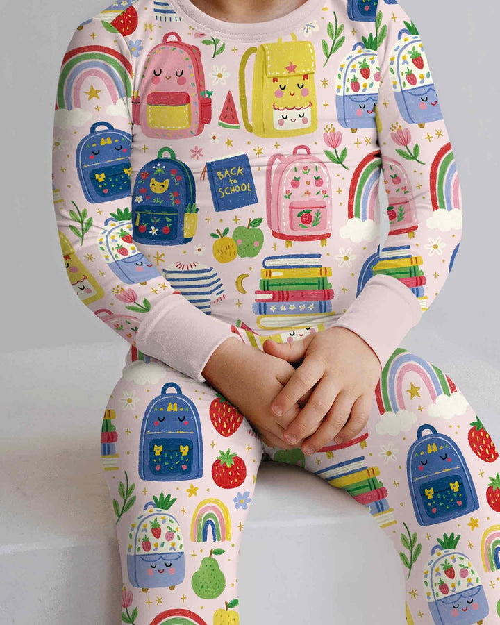 Conjunto de pijama de dos piezas de bambú con mangas largas, plantilla PERSONALIZADA