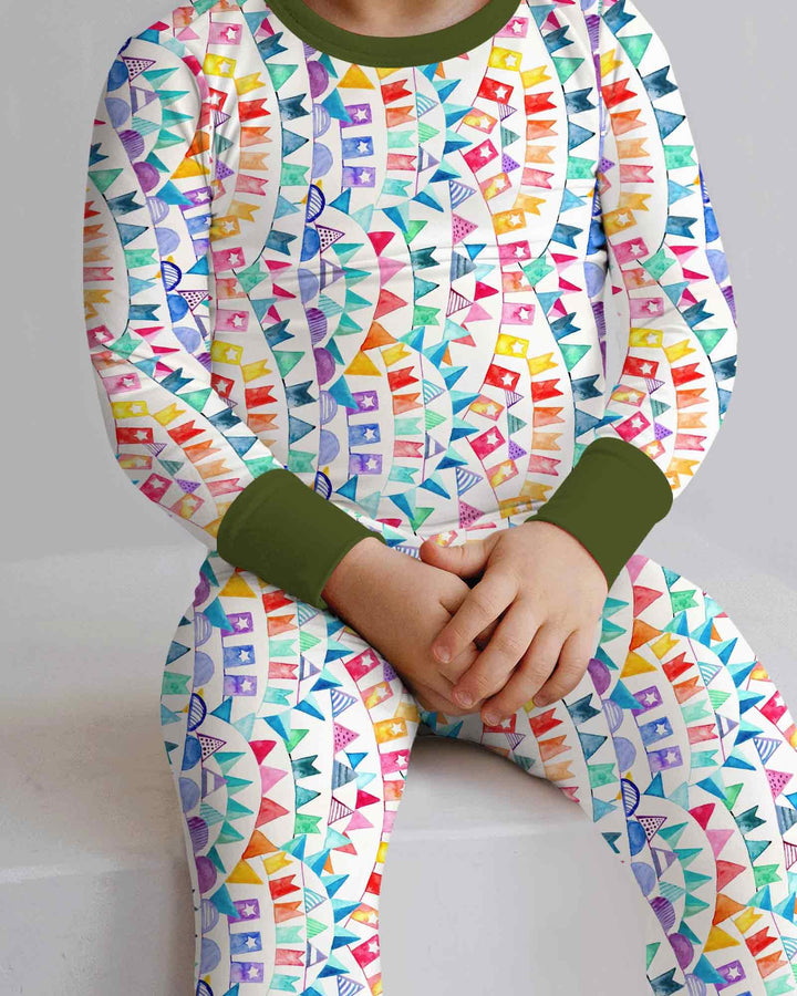 Conjunto de pijama de dos piezas de bambú con mangas largas, plantilla PERSONALIZADA
