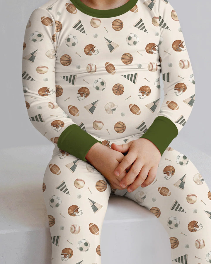 Little League Bamboo Two Piece Long Sleeve Pajama Set
