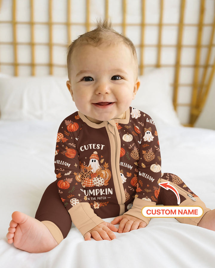 Cutest Pumpkin In The Patch Custom Name Bamboo Convertible Zippy