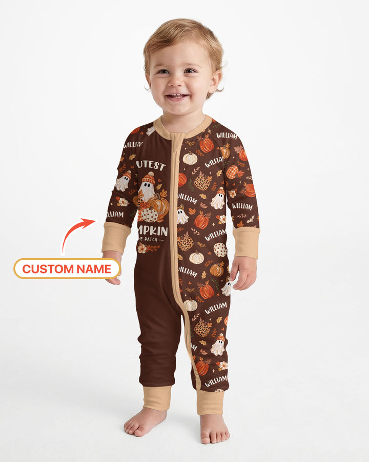 Cutest Pumpkin In The Patch Custom Name Bamboo Convertible Zippy