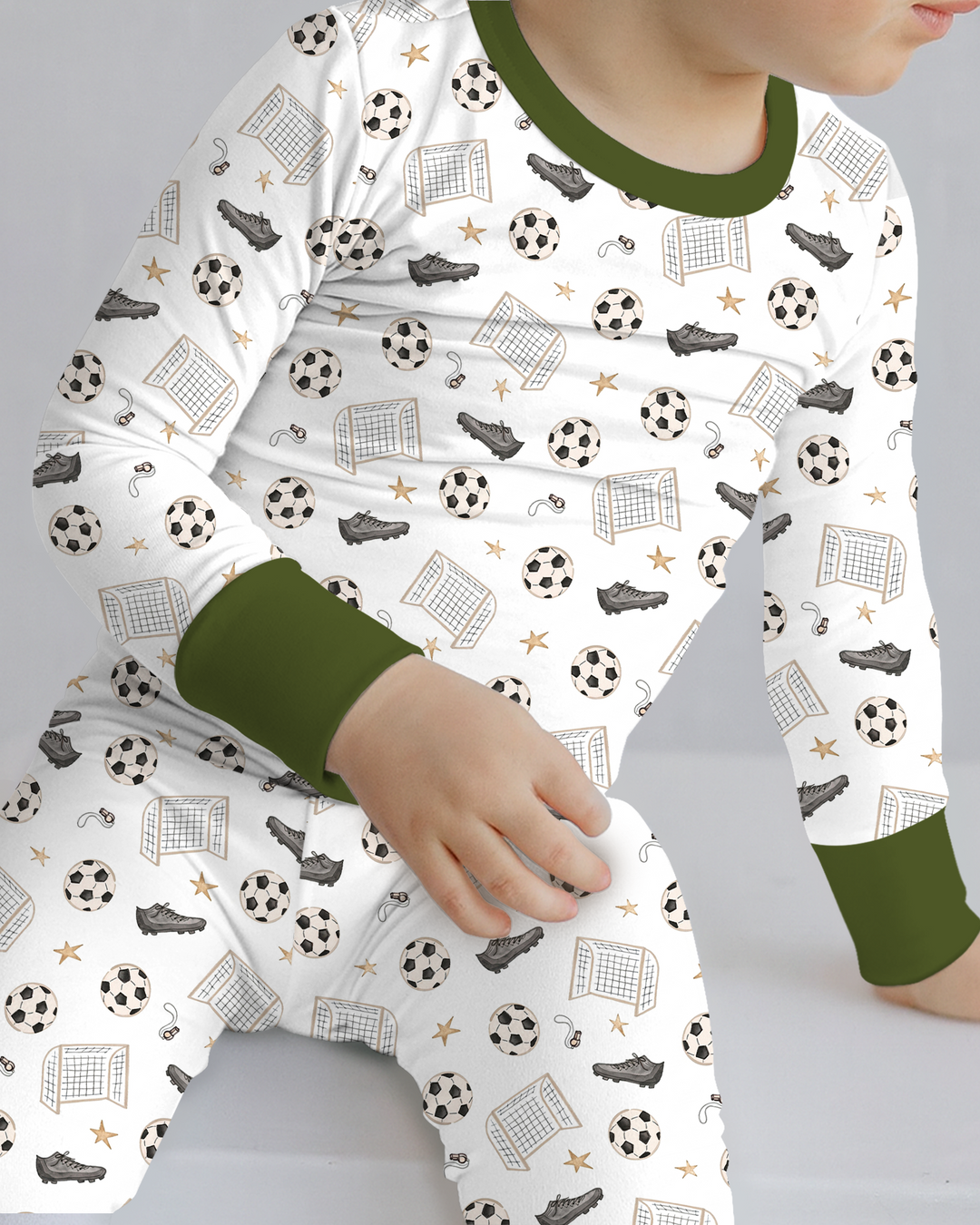 Little Soccer Star Bamboo Two Piece Long Sleeve Pajama Set