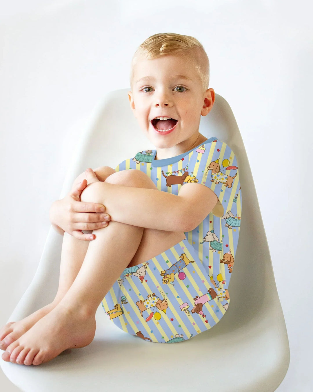 Custom Name Birthday Dachshund Bamboo Two Piece Short Sleeve Shorts Pajama Set