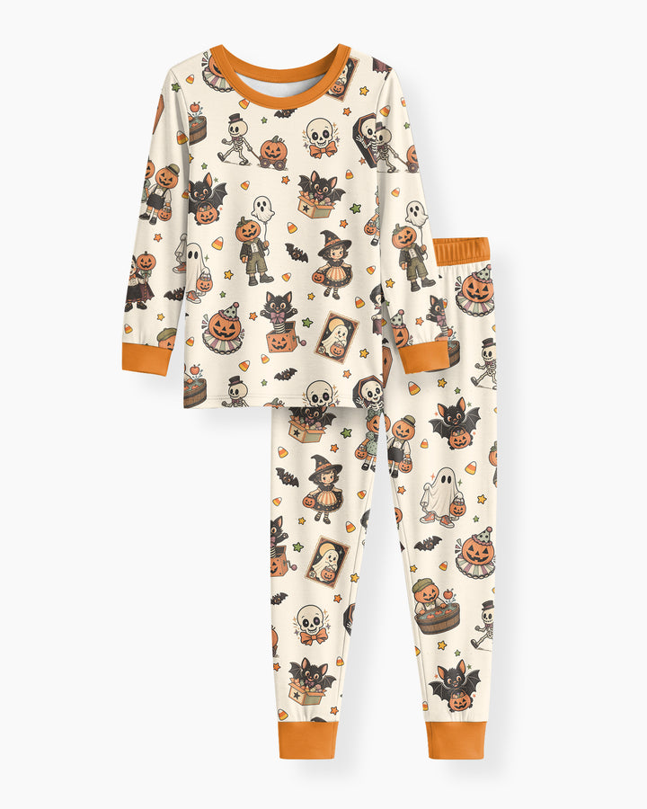 Vintage Halloween Bamboo Two Piece Long Sleeve Pajama Set