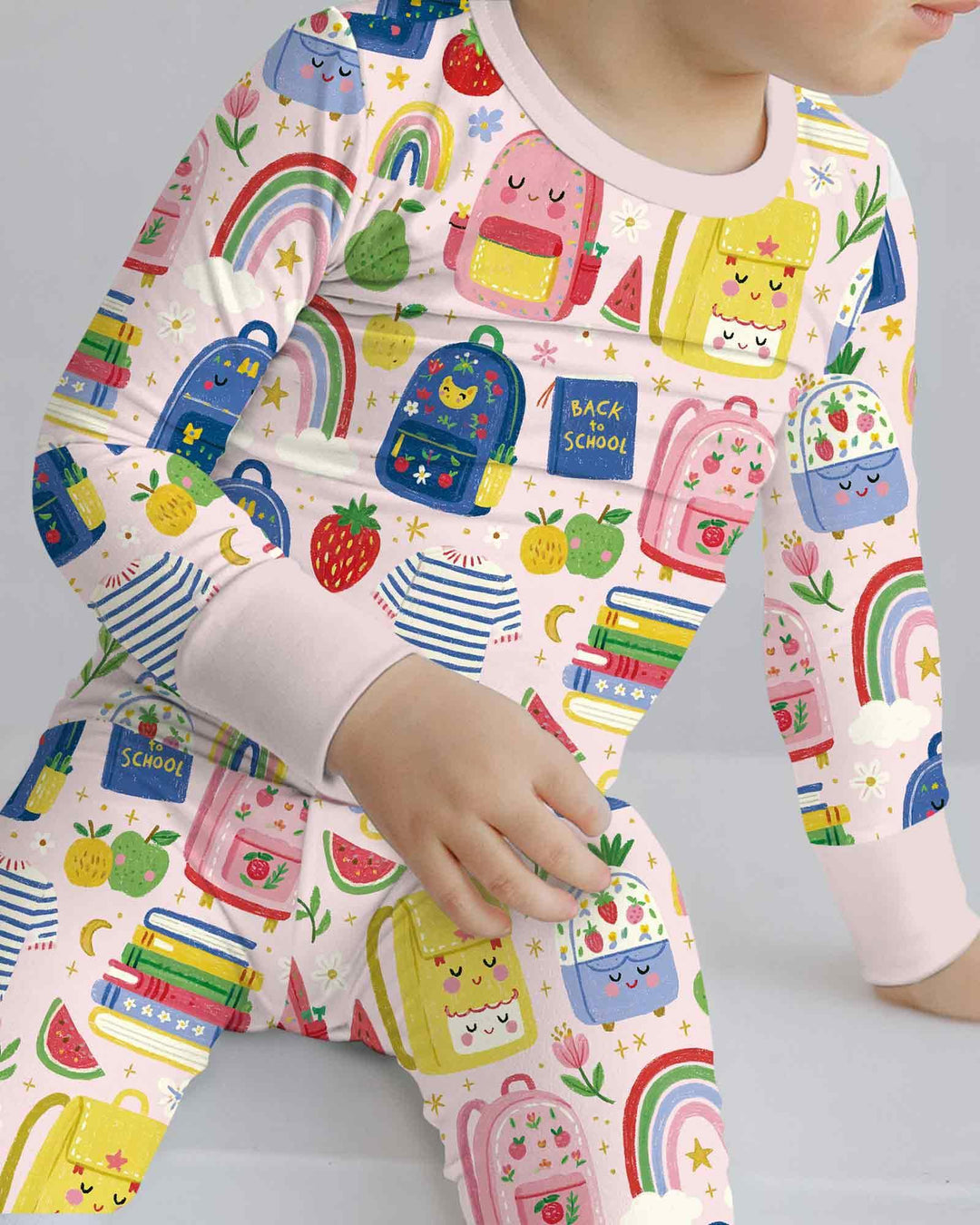 Conjunto de pijama de dos piezas de bambú con mangas largas, plantilla PERSONALIZADA