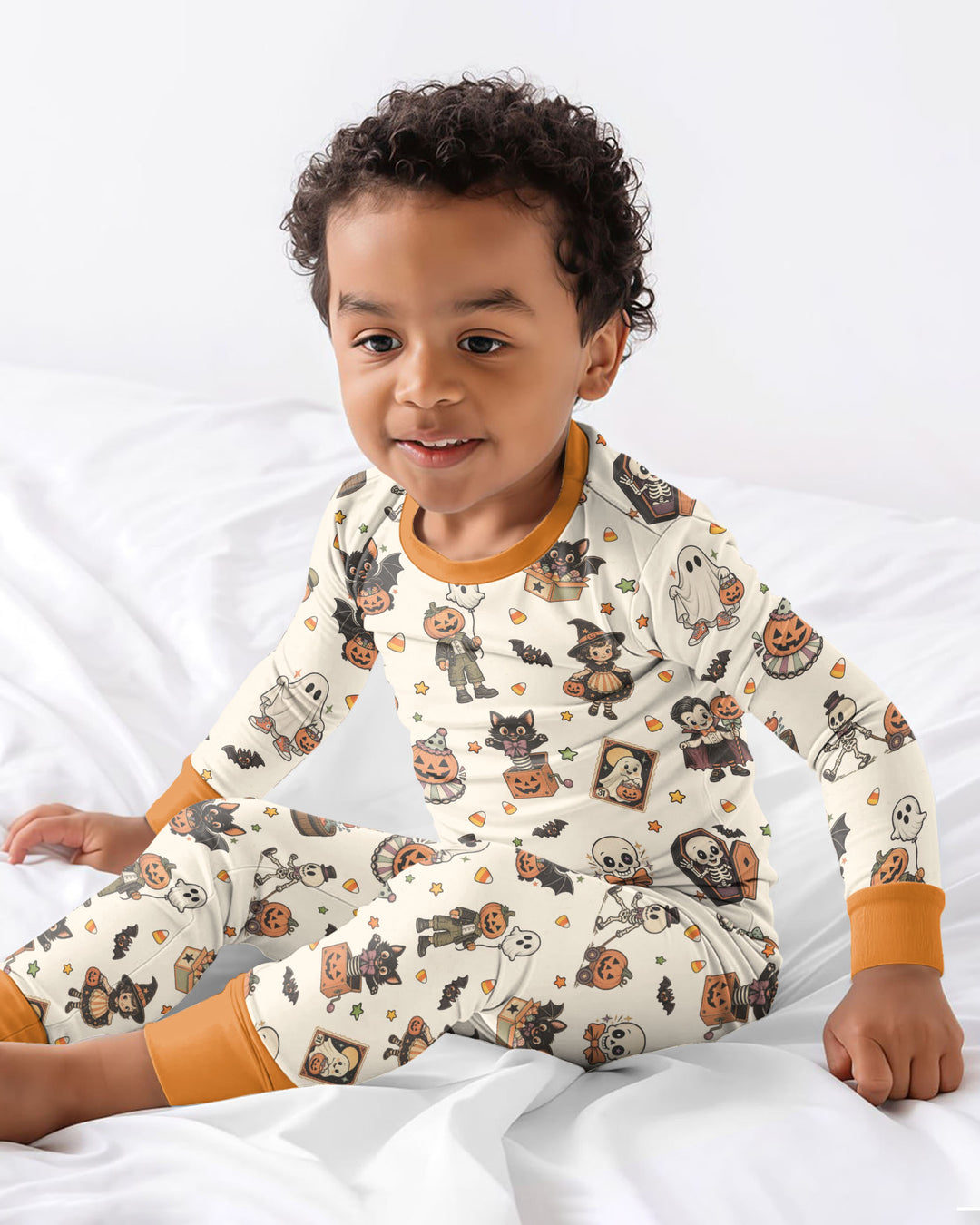 Vintage Halloween Bamboo Two Piece Long Sleeve Pajama Set