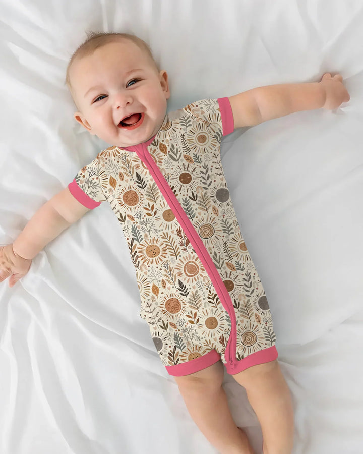 Boho Sunshine Garden Bamboo Shorty Zippy