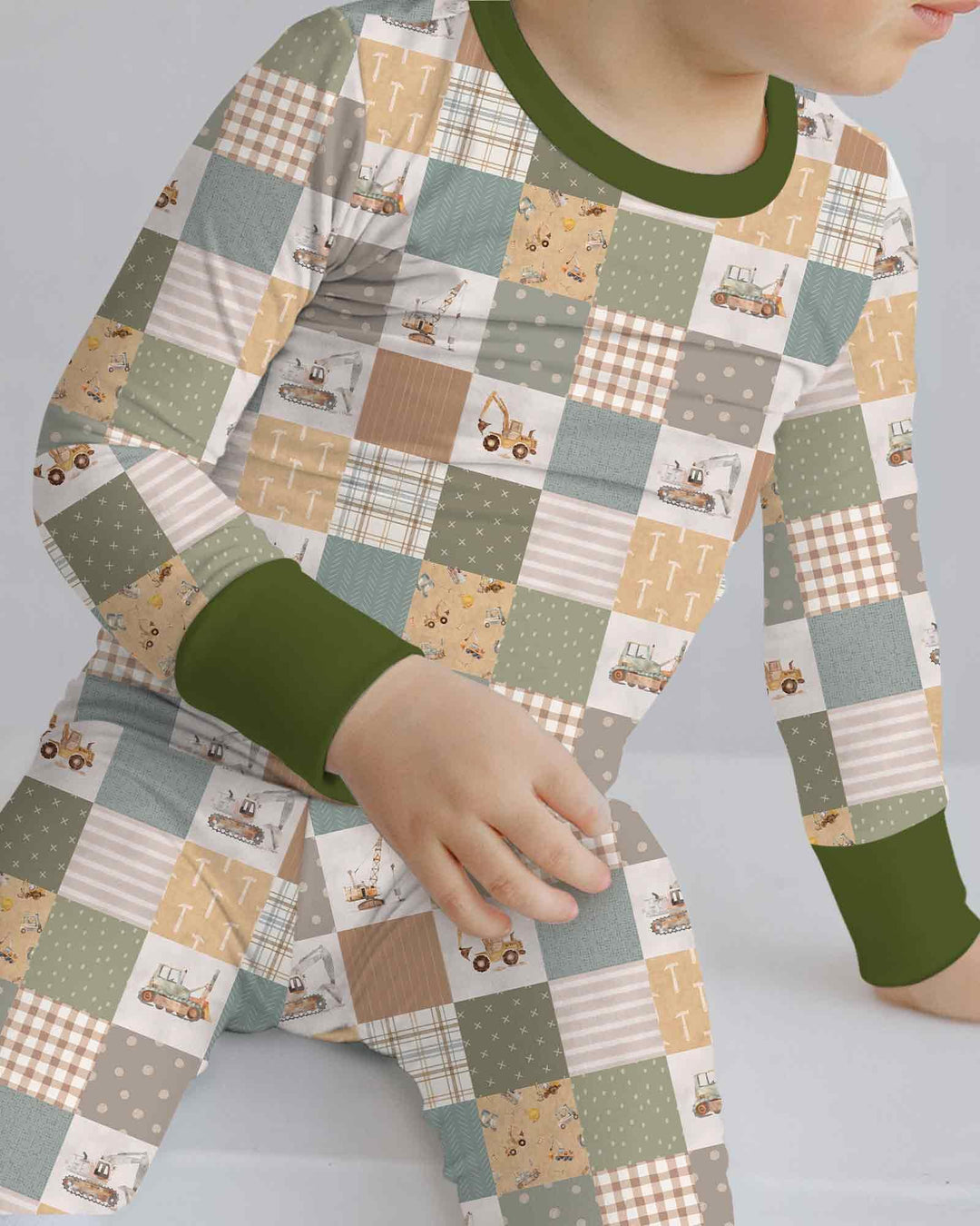 Construction Trucks Bamboo Two Piece Long Sleeve Pajama Set