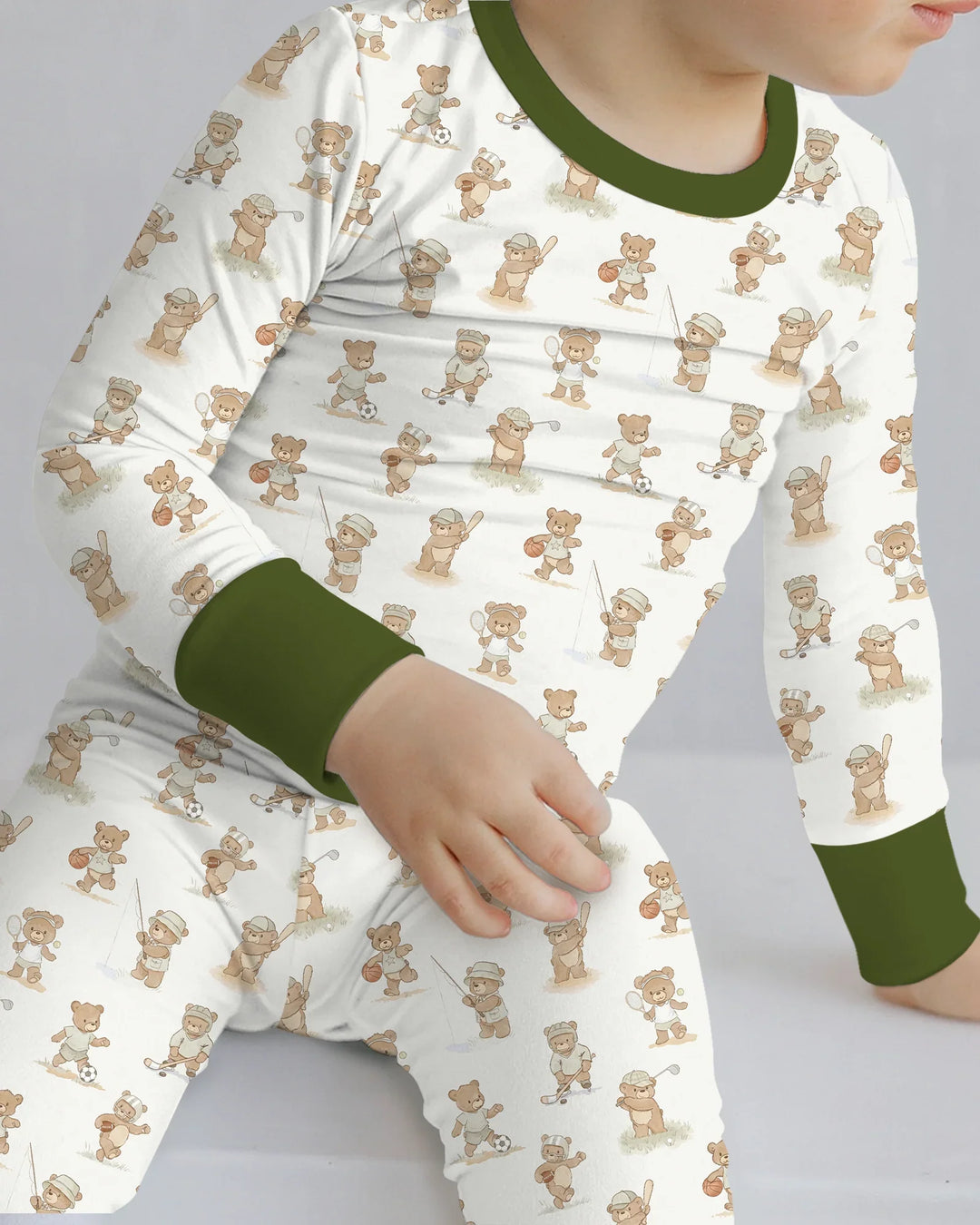 Teddy Team Spirit Bamboo Two Piece Long Sleeve Pajama Set