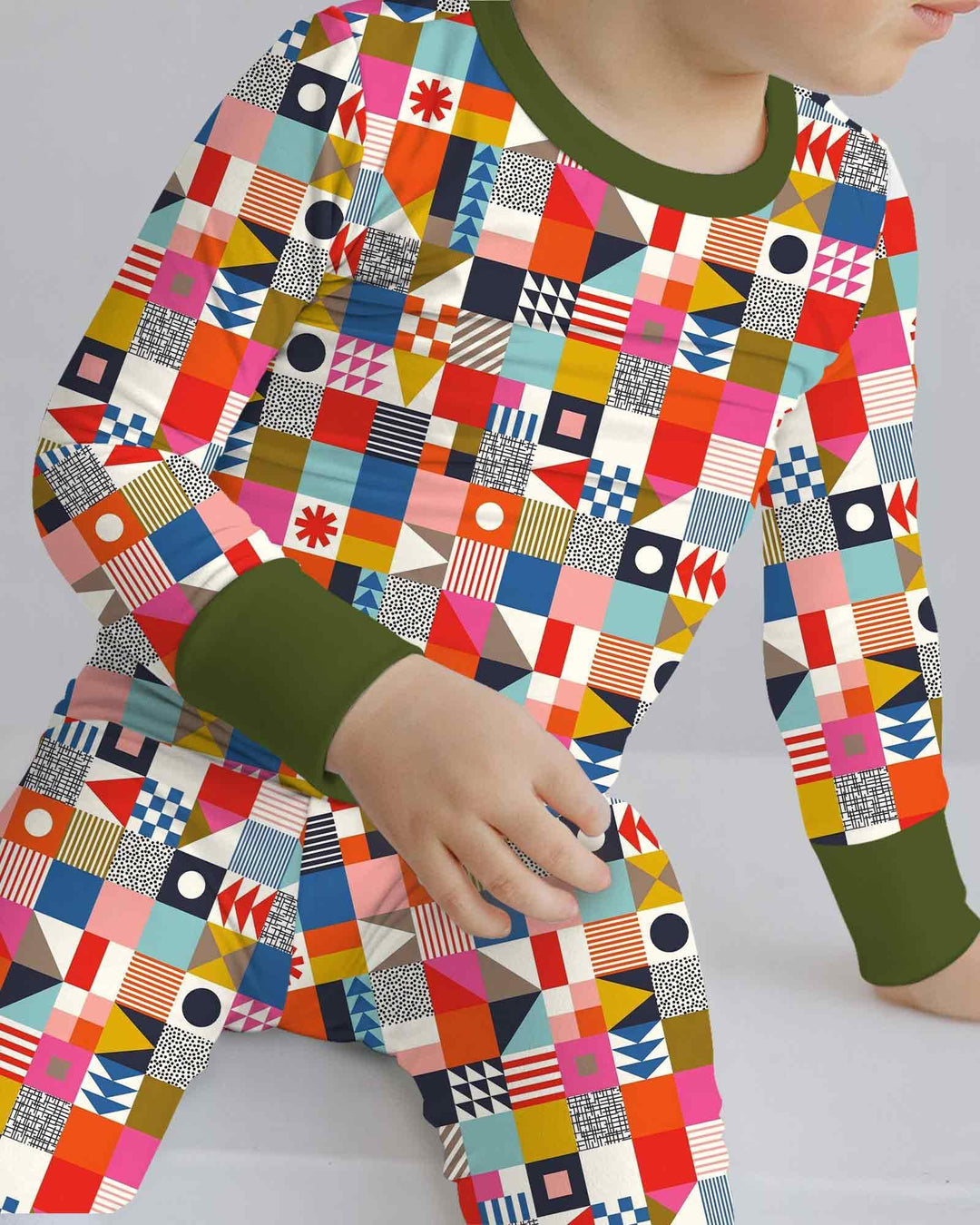 Playful Shapes Bamboo Two Piece Long Sleeve Pajama Set