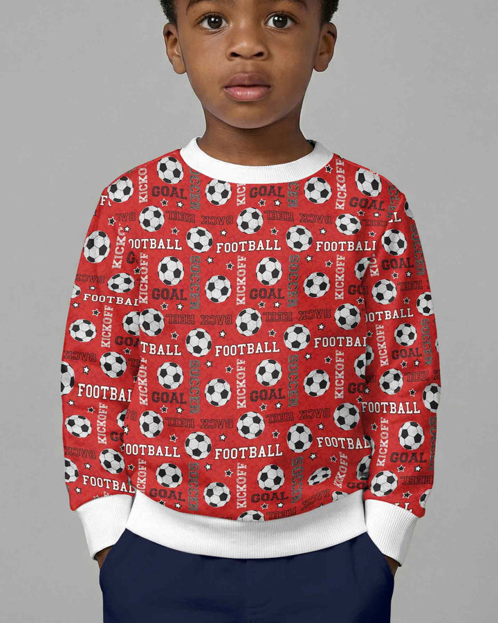 Red Soccer Ball Bamboo Crewneck Sweatshirt