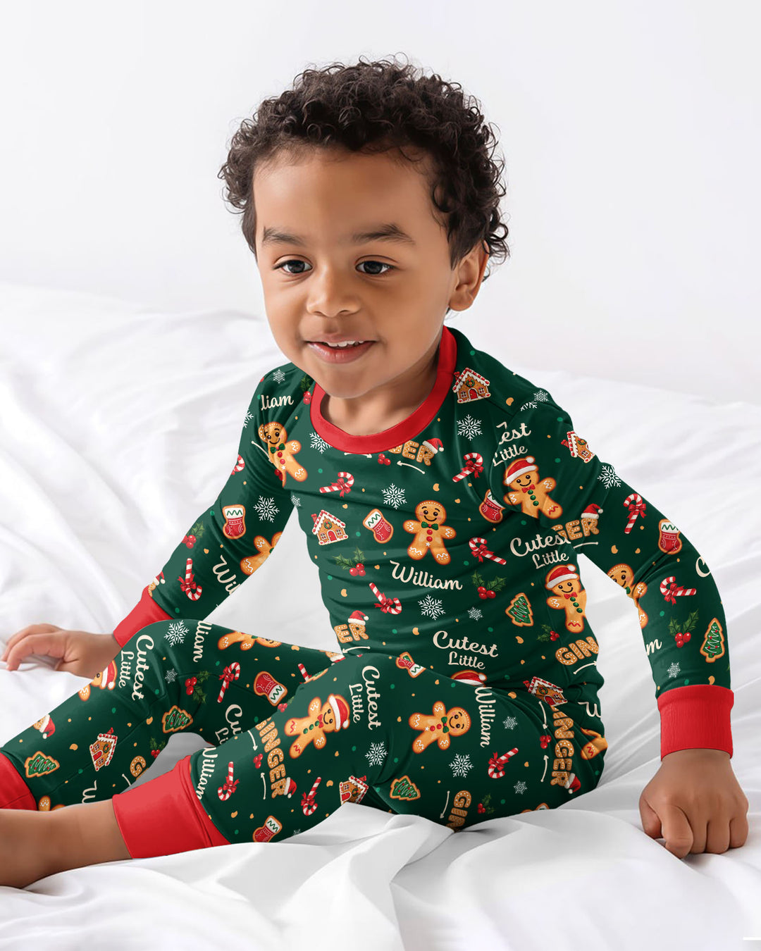 Custom Name Cutest Little Ginger Bamboo Two Piece Long Sleeve Pajama Set