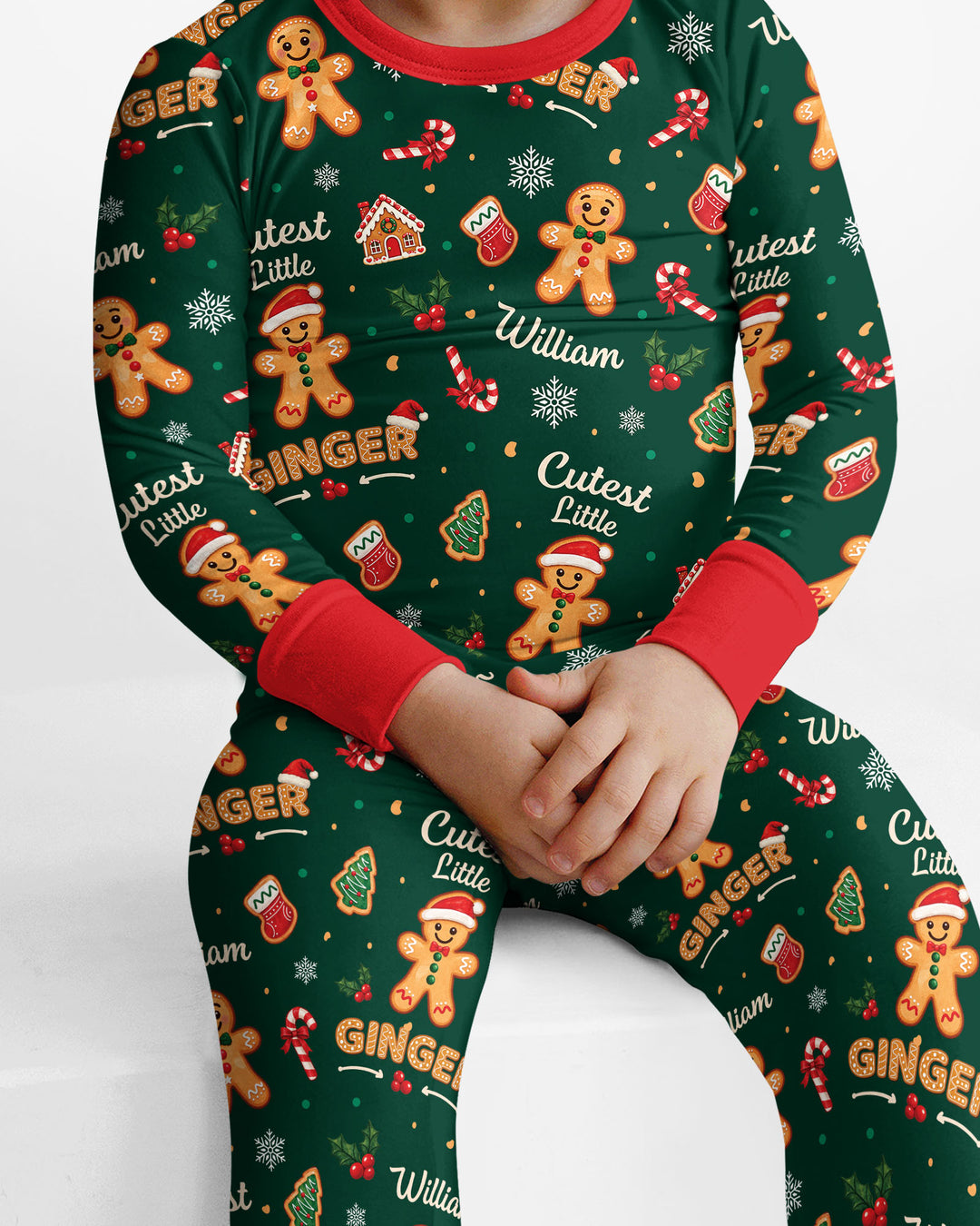 Custom Name Cutest Little Ginger Bamboo Two Piece Long Sleeve Pajama Set