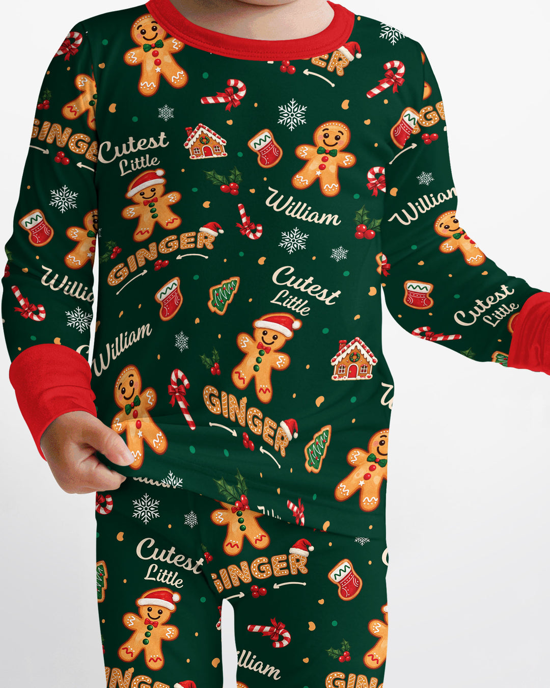 Custom Name Cutest Little Ginger Bamboo Two Piece Long Sleeve Pajama Set