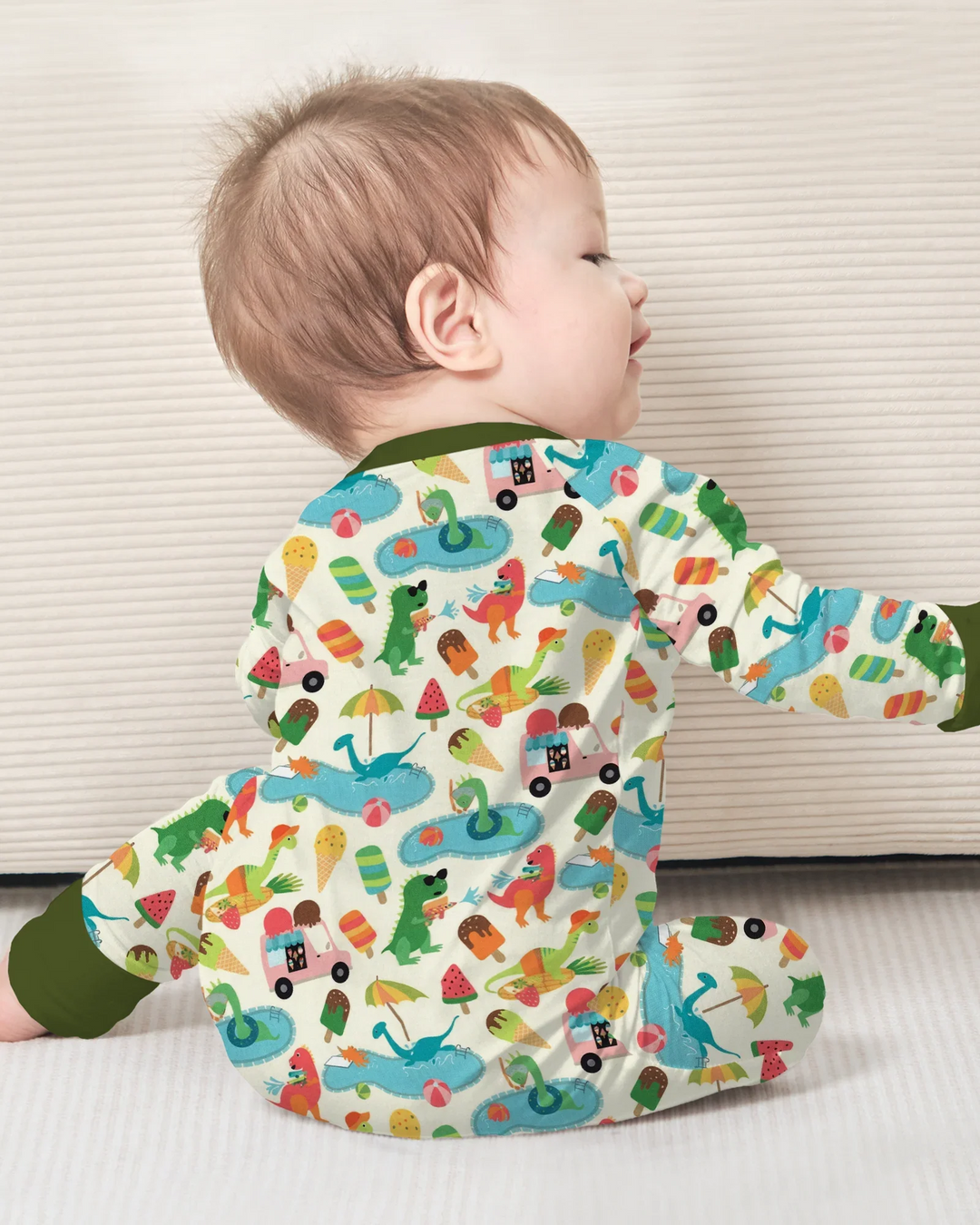 Pijama Dino Summer Splash Bamboo Convertible con Cremallera