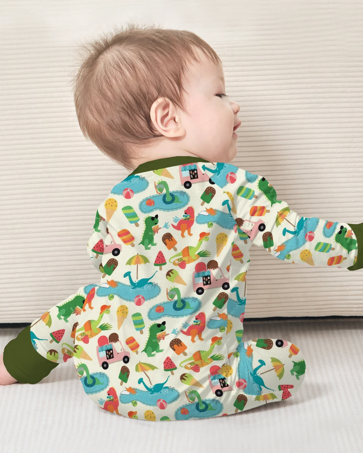 Pijama Dino Summer Splash Bamboo Convertible con Cremallera