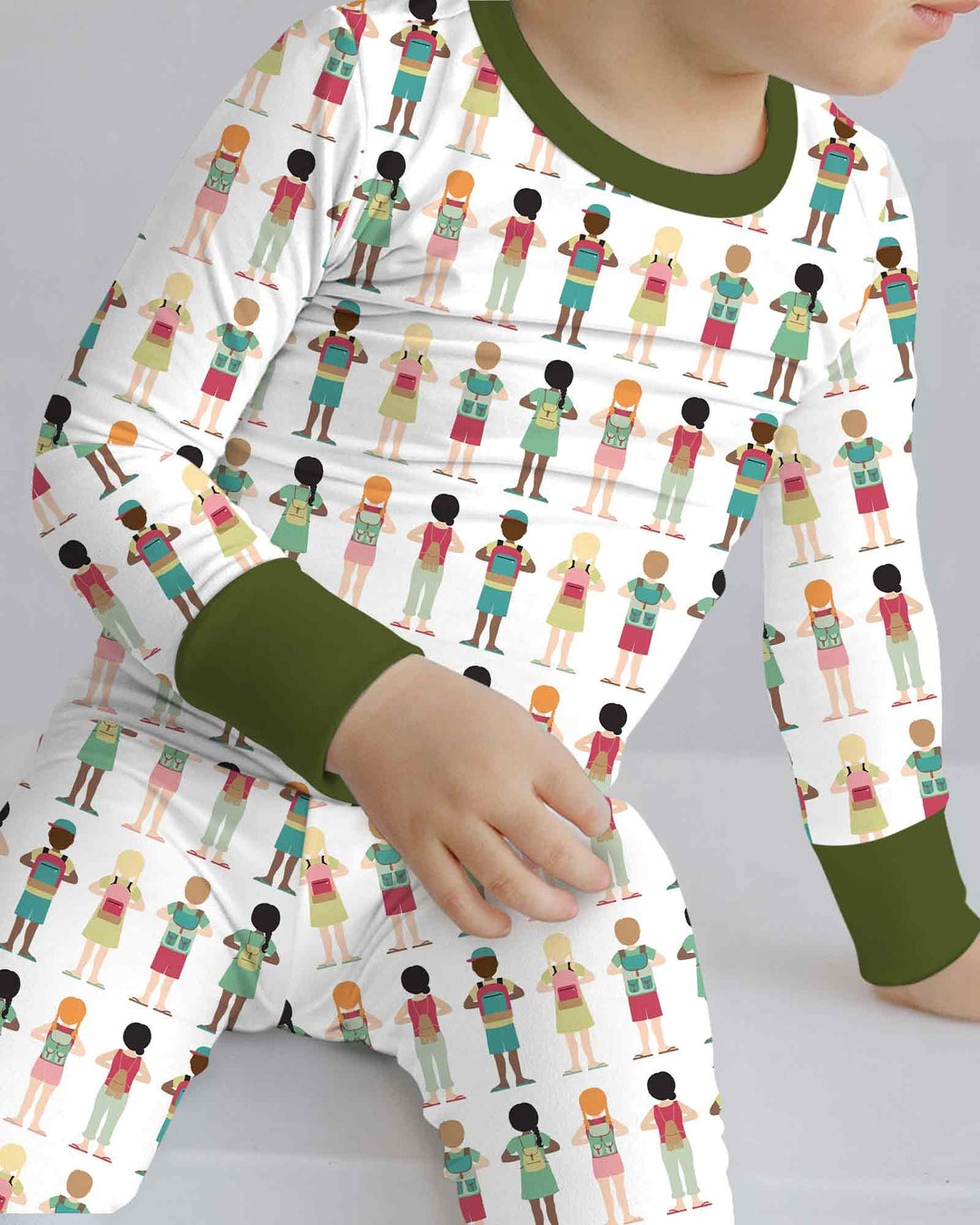 Conjunto de pijama de dos piezas de bambú con mangas largas, plantilla PERSONALIZADA