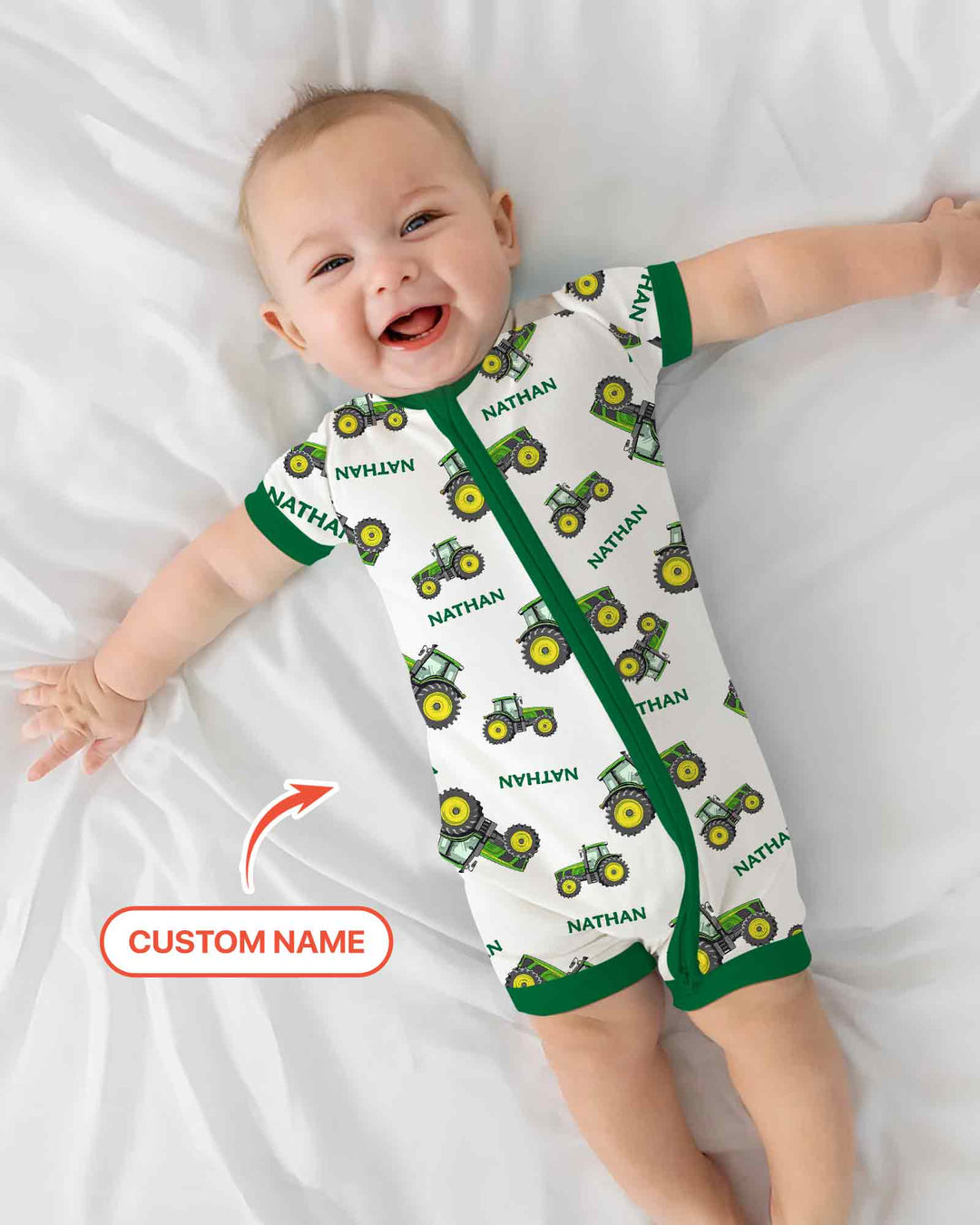 Plantilla PERSONALIZADA de Bambú Pijama Corto con Cremallera
