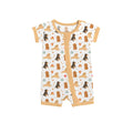 Brown Dogs Shorty Zippered Romper , Brown Dogs Shorty Zippered Romper - 0-3M