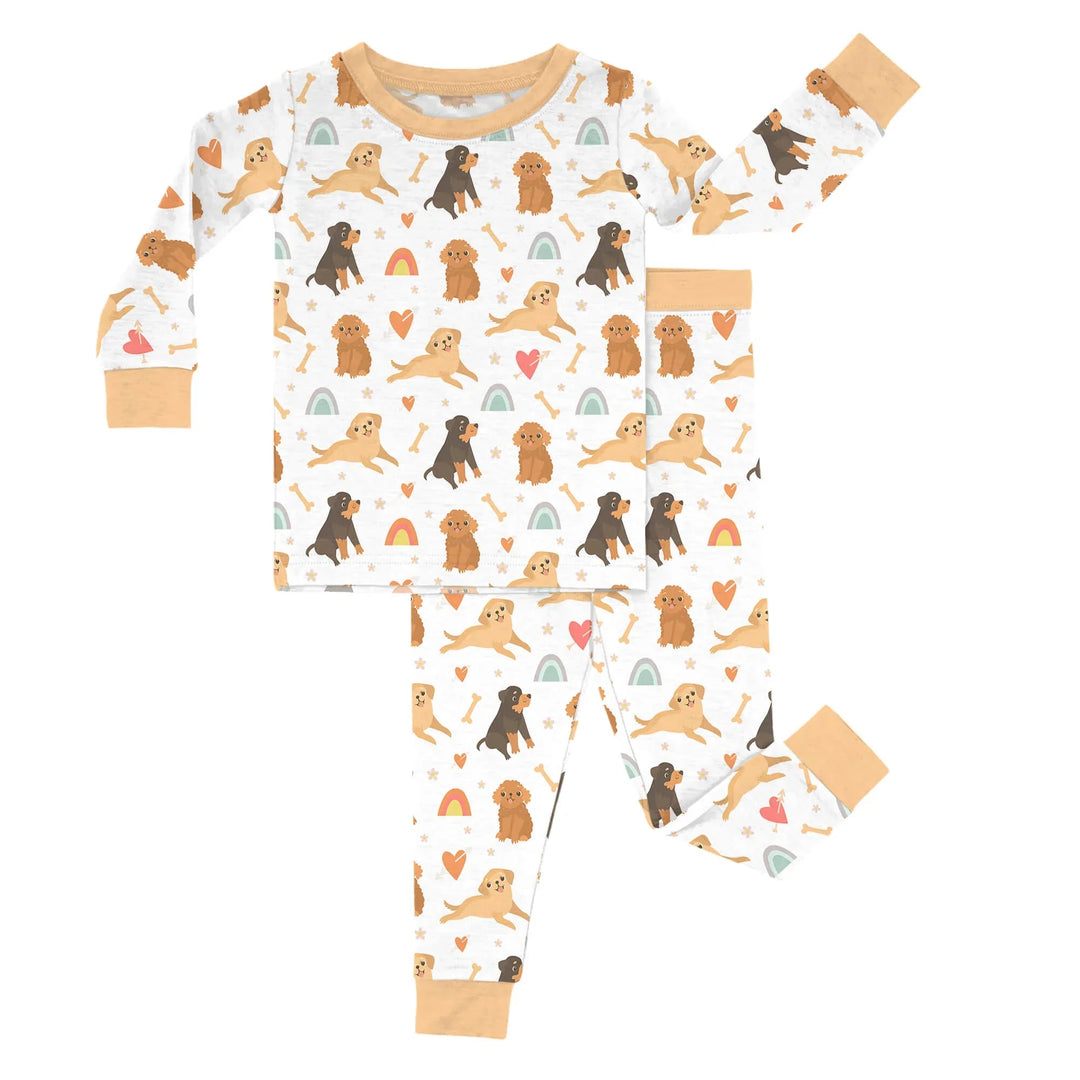 Brown Dogs Two Piece Pajama Set - Zumbamboo