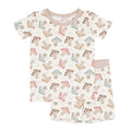 Brown Mushrooms Two Piece Short Sleeve Shorts Pajama Set , Brown Mushrooms Two Piece Short Sleeve Shorts Pajama Set - 12-18M