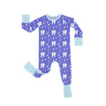 Brushing Teeth Crescent Zippered Romper , Brushing Teeth Crescent Zippered Romper - Newborn