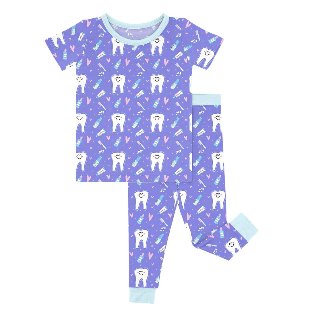 Brushing Teeth Two - Piece Short Sleeve Pajama Set - Zumbamboo