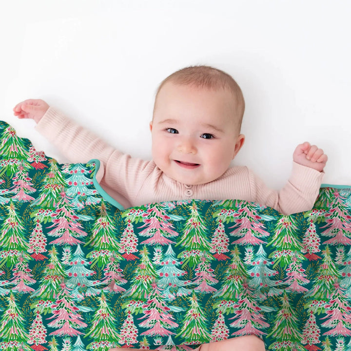 Brushstroke Merry Trees Toddler Blanket - Zumbamboo