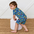 Build Your Own World Two Piece Short Sleeve Shorts Pajama Set , Build Your Own World Two Piece Short Sleeve Shorts Pajama Set - 12-18M / Yellow / Yellow
