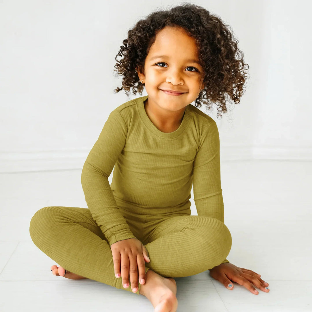 Buttercup Ribbed Two Piece Long Sleeve Pajama Set - Zumbamboo