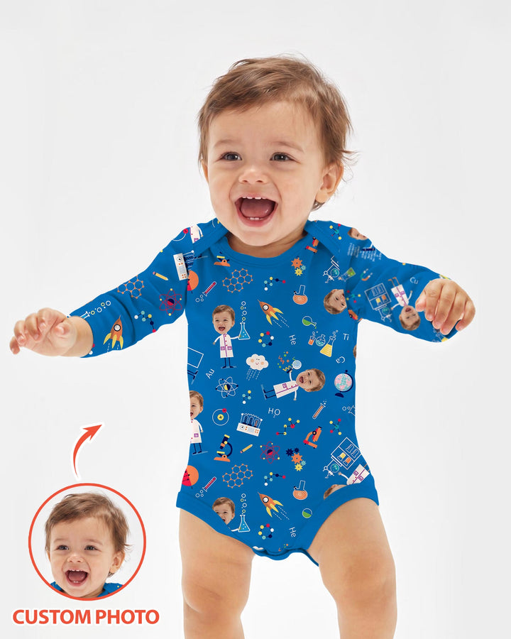 Gerippte Babykleidung mit individuellem Foto - Weich &amp; Skizzenhaft