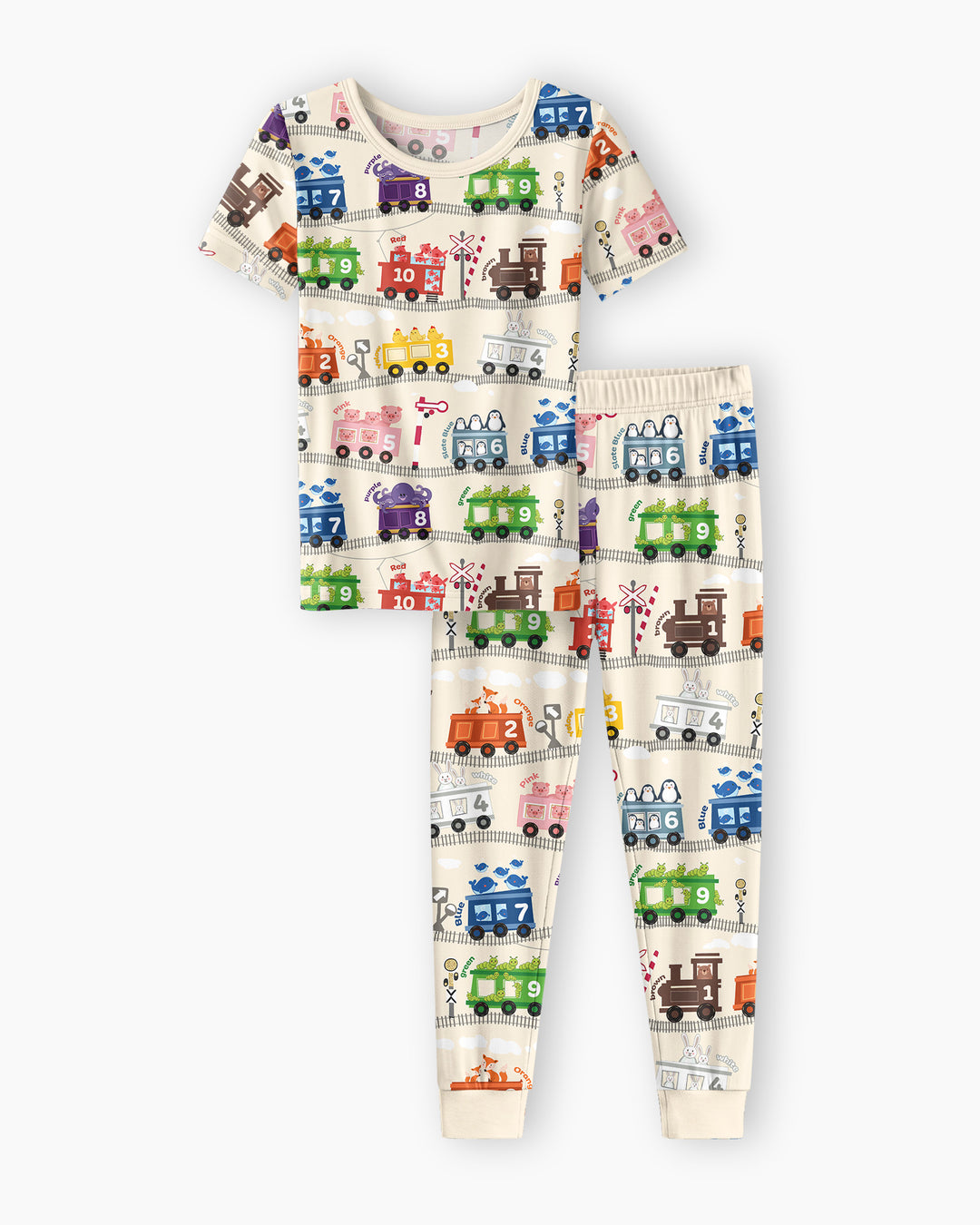 Color Train Bamboo Two Piece Short Sleeve Pajama Set