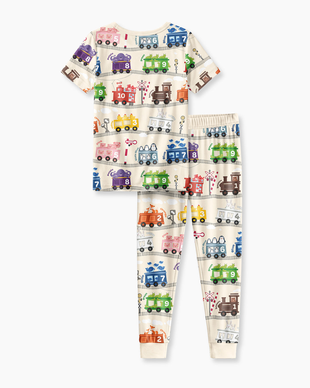 Color Train Bamboo Two Piece Short Sleeve Pajama Set