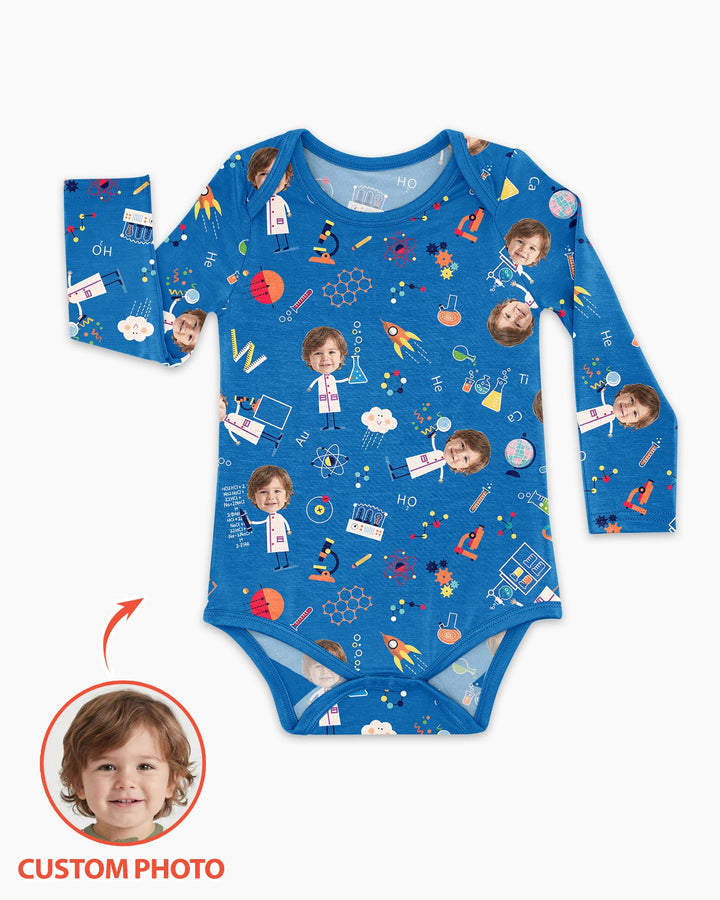 Gerippte Babykleidung mit individuellem Foto - Weich &amp; Skizzenhaft