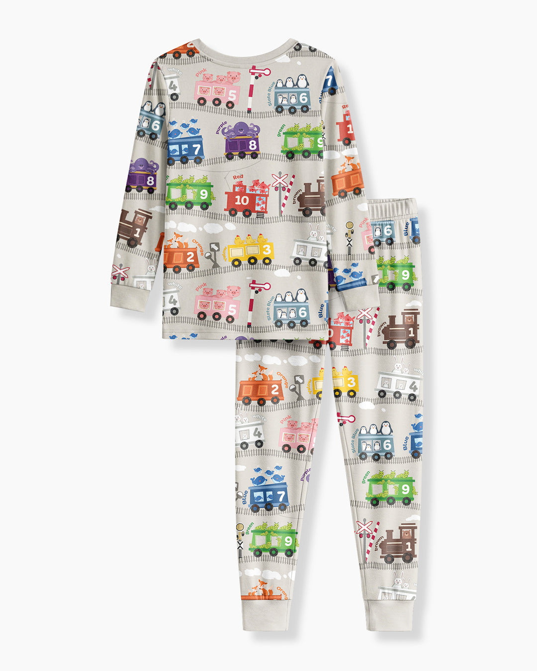 Color Train Bamboo Two Piece Long Sleeve Pajama Set