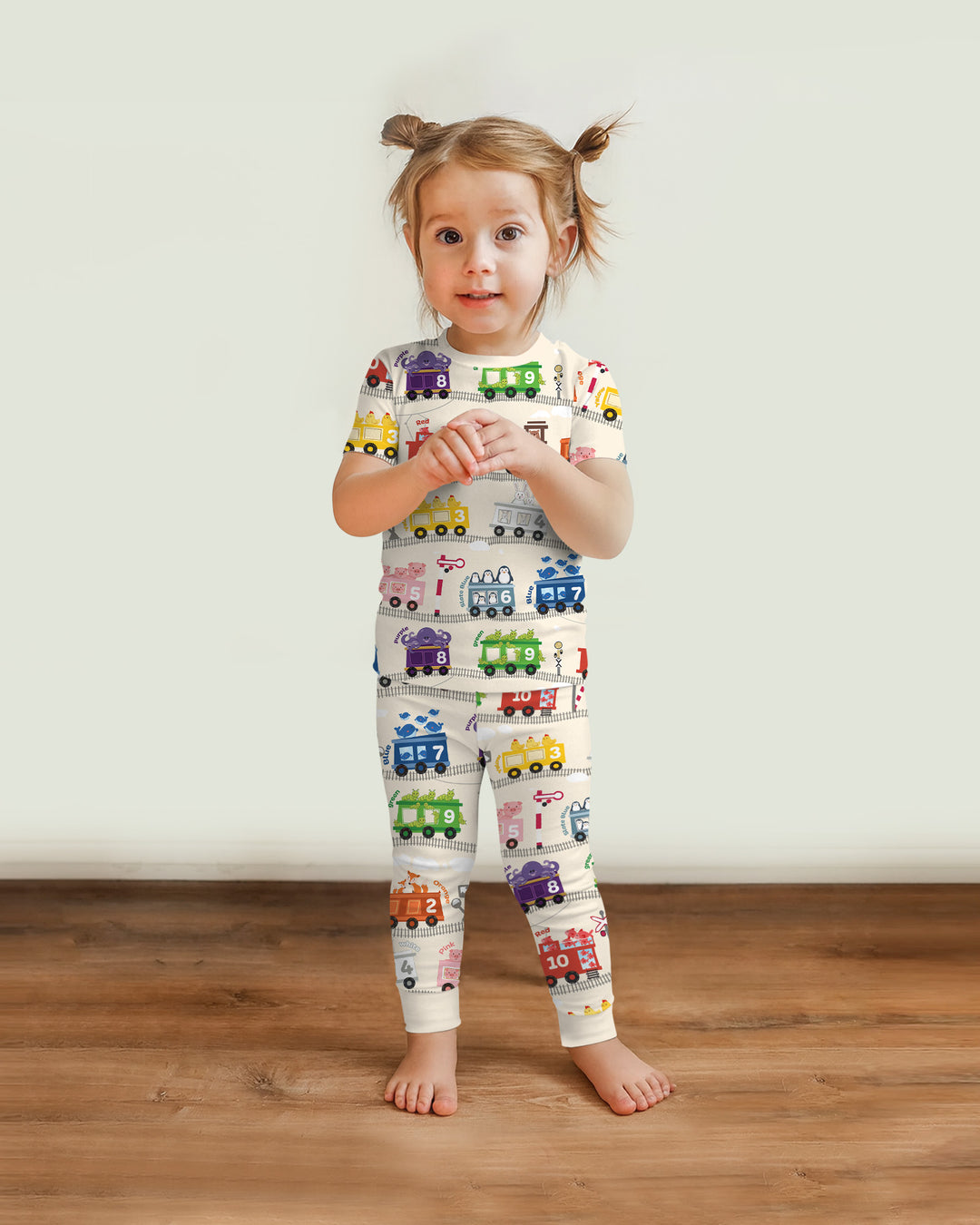 Color Train Bamboo Two Piece Short Sleeve Pajama Set